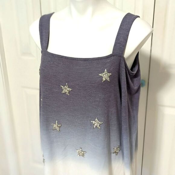 NWOT Women's INC International Concepts Ombre Silver Stars Cold Shoulder Sweater - Picture 13 of 15
